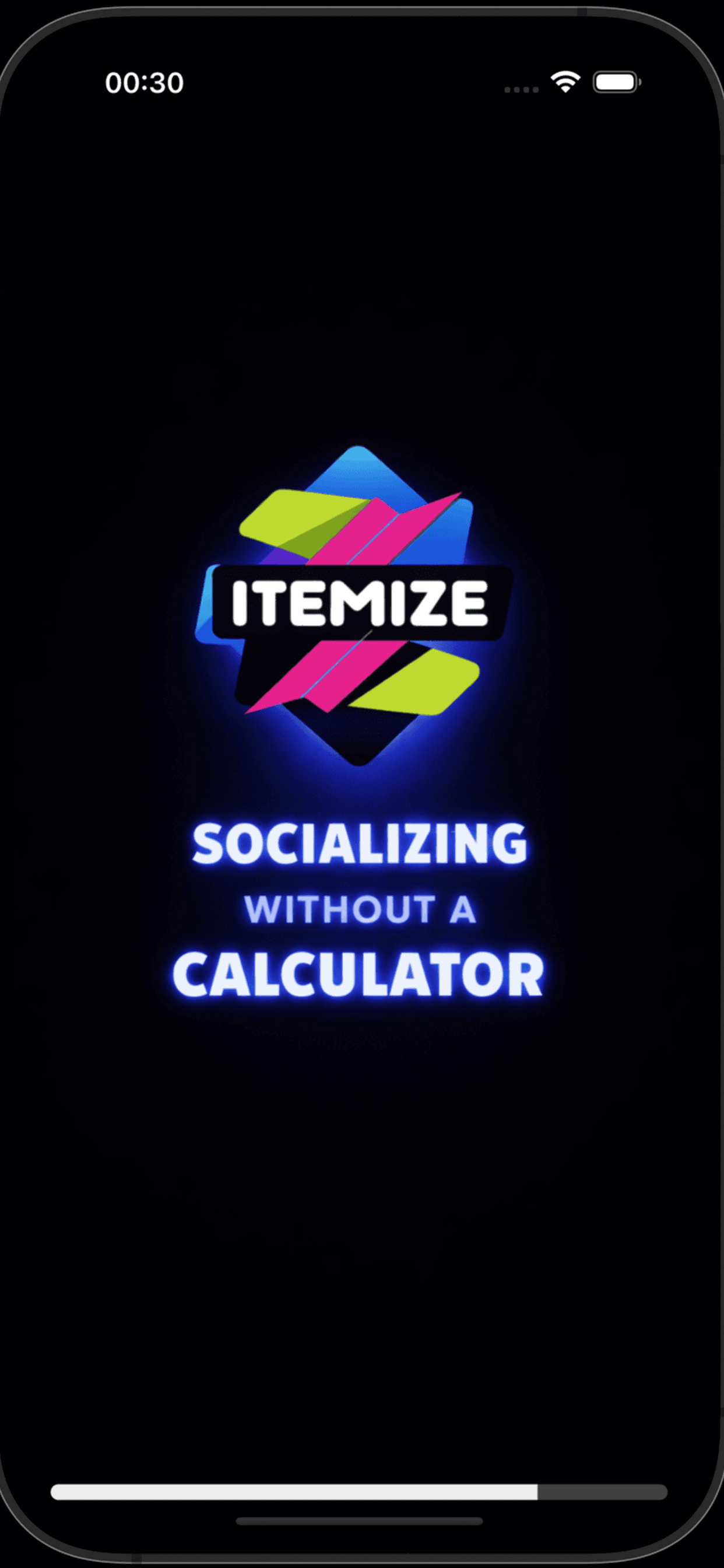 Itemize splash — Socializing without a calculator